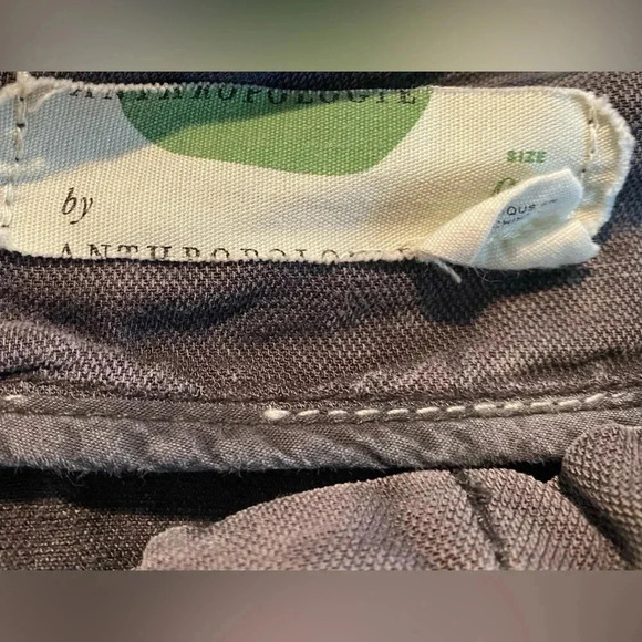 Anthropologie Utility Style Linen Blend Charcoal Gray Pants Women’s Small EUC - Picture 4 of 9